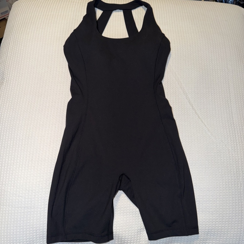 Harmony Balance Women's Body Suit Built In Bra Shorts Black Sz Small